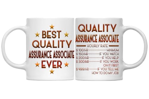MONIZILUCKY Quality Assurance Associate Mug, Funny Hourly Rate Mug