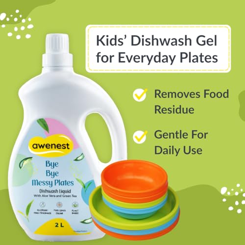 Image of awenest No-toxin Plant Based Organic Dishwash Concentrate - 2 Liter | Orange and Lemon | 0% Harmful Chemicals | Baby, Pet safe Natural Organic Gel
