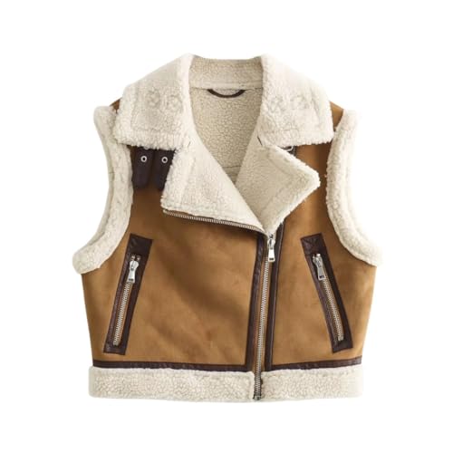 Chaleco de retazos para mujer chaqueta sin mangas holgada y ropa de abrigo para invierno