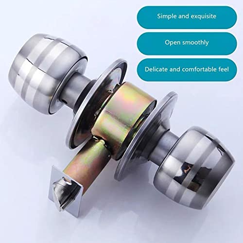 Serrure avec serrures porte pass rond en acier argenté durable - 6