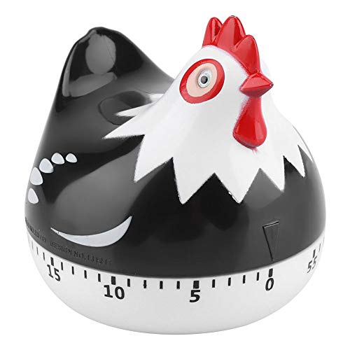 Kitchen Timer, Chicken Pattern Countdown Reminder for Cooking Baking (Black)