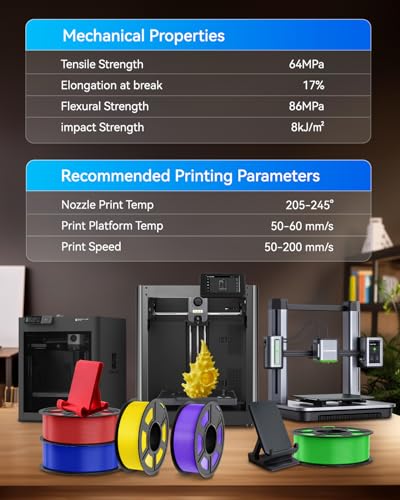 Image of JAYO PLA+ Filament 1.75mm, PLA Plus 3D Printer Filament 1.1KG, Dimensional Accuracy + /- 0.02mm, Neatly Wound Filament, Toughness 3D Printing Filament, 1.1 kg Spool(2.42 LBS), 363 Meters, PLA+ Black