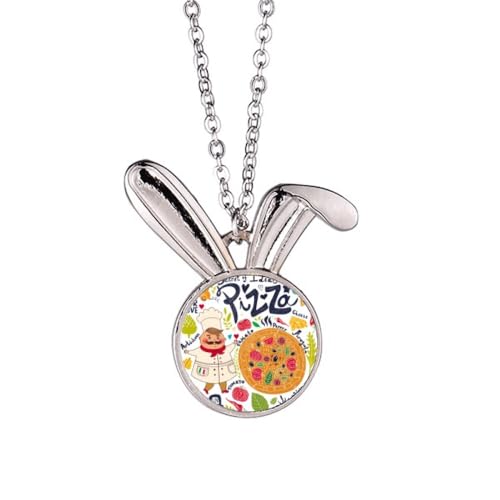 Collier lapin Cook Pizza Italy Tomate bijou fantaisie insolite pour gourmand