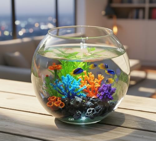 Image of CAS 1L to 14L Glass Fish Bowl (12 inches, Neck Less (Glass) 13 litres
