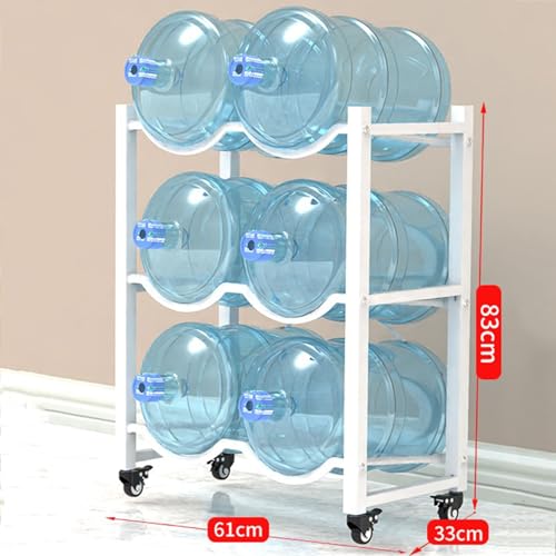 Porte-carafe à eau robuste sur roulettes avec 4 emplacements de stockage - 3