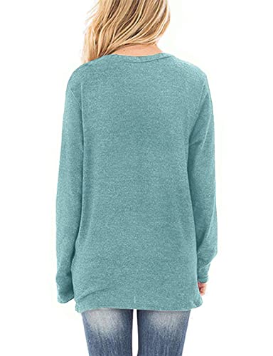 Image of SimpleFun Womens Tops and Blouses Dressy Casual Plus Size Lightweight T-shirts Sexy Shirts Light Green 3XL