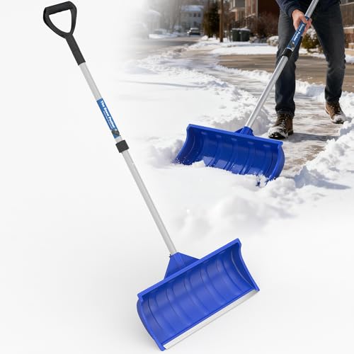 Snow Pusher Shovel with Aluminum Strip