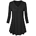 Produktbild LOPILY Sommer T-Shirt Kurzarmshirt Damen Elegante Übergröße Kurzarm Gekräuselte Geraffte Shirts Blusen Tops Sommer Lässige Unregelmäßiger Saum Falten Bluse Oberteil(X1-Schwarz,5XL)