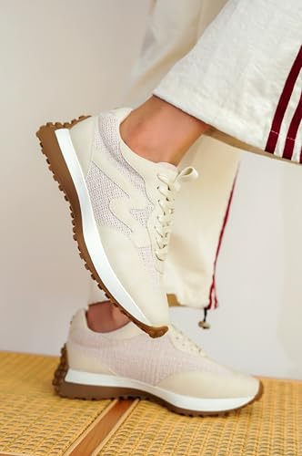 Image of Project Cloud Trendy Fashion Sneakers for Women 2026 - Memory Foam and Non-Slip Comfortable Casual Ladies Shoes for Womens Fashion Sneakers - Lightweight Lace-up Shoes (Lecco)