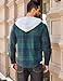 COOFANDY Men's Flannel Hoodie Plaid Shirt Long Sleeve Button Down Casual Shirt Jacket Lightweight Fall Winter Shacket