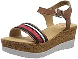 s.Oliver Damen 5-5-28327-24 Riemchensandalen, Braun (COG./BLU.Strip 389), 37 EU