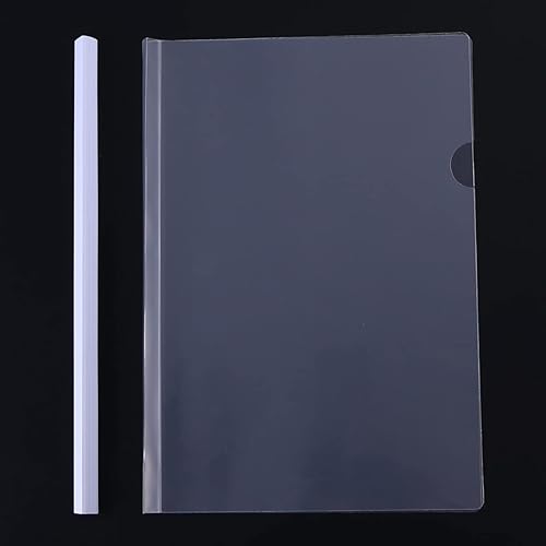 Miniatura 4 de STOBOK 20 piezas de plástico deslizante con clip para carpetas, cubierta blanca para archivos de oficina, barra de suministros deslizantes con