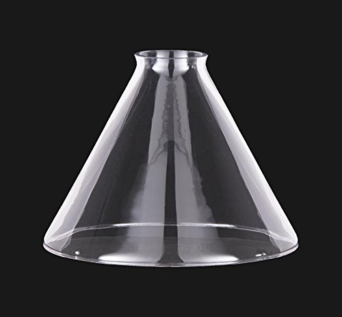 B&P Lamp® Clear Glass Deep Cone Shade With 7 Inch Bottom Diameter And 2 1/4 Inch Lipped Top Fitter #TOP5