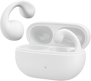 Fone bluetooth esportivo, condução óssea, sem fio, BT 5.3, earcuffs, corrida, resistente à água, compatível com iOS e Android (Branco)
