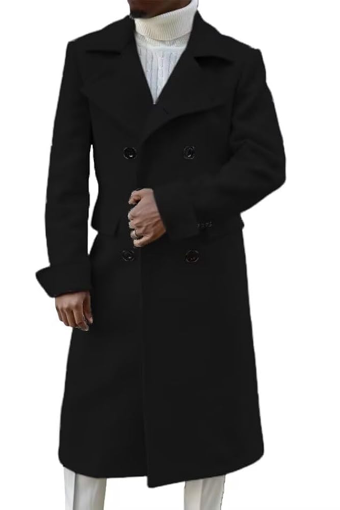 ジャケット・アウター Apartment three double breasted overcoat Braveman Men's Double-Breasted Knee Length Wool Blend Three