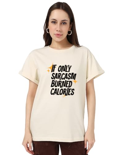 Image of Bewakoof Women's My Badass Graphic Printed 100% Cotton T-Shirt - Boyfriend Fit, Round Neck, Half Sleeve