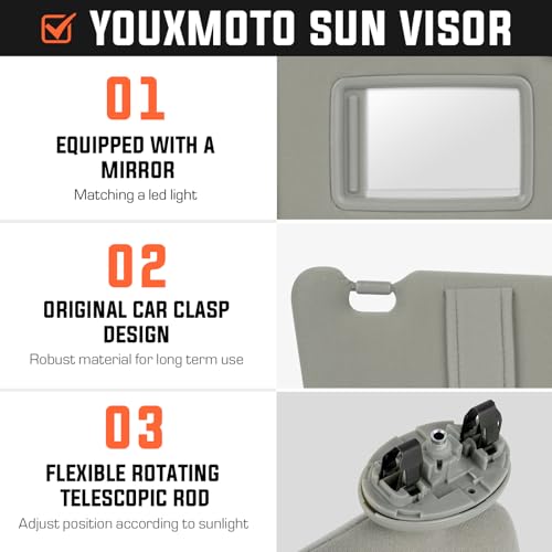 image for Youxmoto Sun Visor Left Driver Side for Toyota Camry 2007 2008 2009 20
