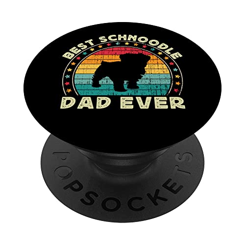 Cute Schnoodle Dad For Men Schnoodle Dog Lover Dad Funny PopSockets Swappable PopGrip