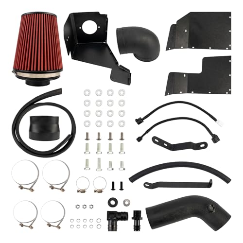 KAX 3.5\" Cold Air Intake Kit Compatible with Dodge Ram 1500 2009-2010 5.7L, Ram 1500 2011-2018 5.7L, Ram 1500 Classic 2019-2024 5.7L V8(For 5.7L Only), Red, Cold Air Intake With Heat Shield - Thumbnail 7