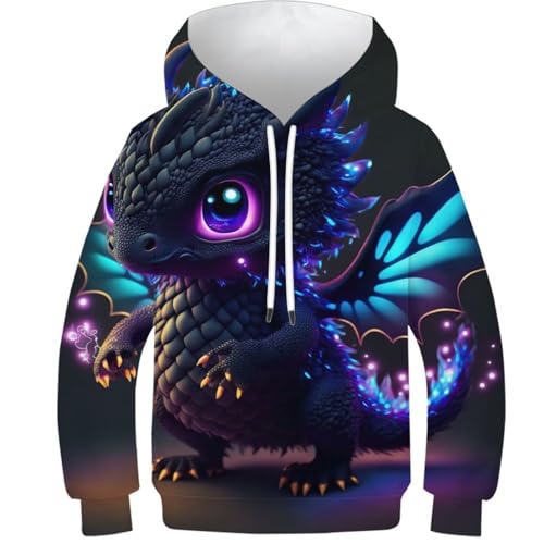 Sweat à capuche dragon 3D idée cadeau ado - Pull de sport unisexe pour anniversaire