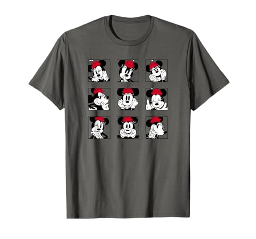 T-shirt Minnie Disney pour femme haut en coton imprimé expressions classiques