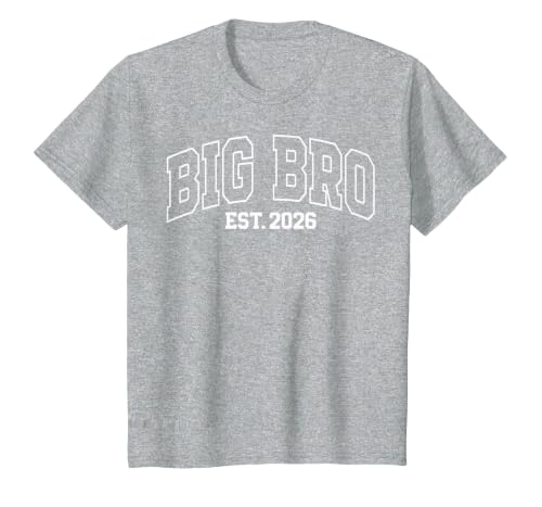 Big Bro Est 2026 New Big Brother Announcement T-Shirt, Youth, Heather Grey, 2T