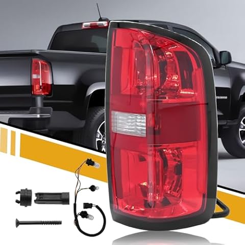 CLERYYE Tail Light Assembly Compatible with Chevy Colorado Rear Lamp 2015-2022 Halogen Type, Factory-Style Replacement 84169778 GM2801270C, Bulb and Harness Included, Right Passenger Side Cover