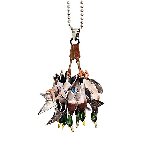 Talataca Duck Hunting 2D Flat Car Rear View Mirror Accessories Christmas Tree Ornament Decoration Hanging Charm Interior Rearview Pendant Decor Gift #TOP6