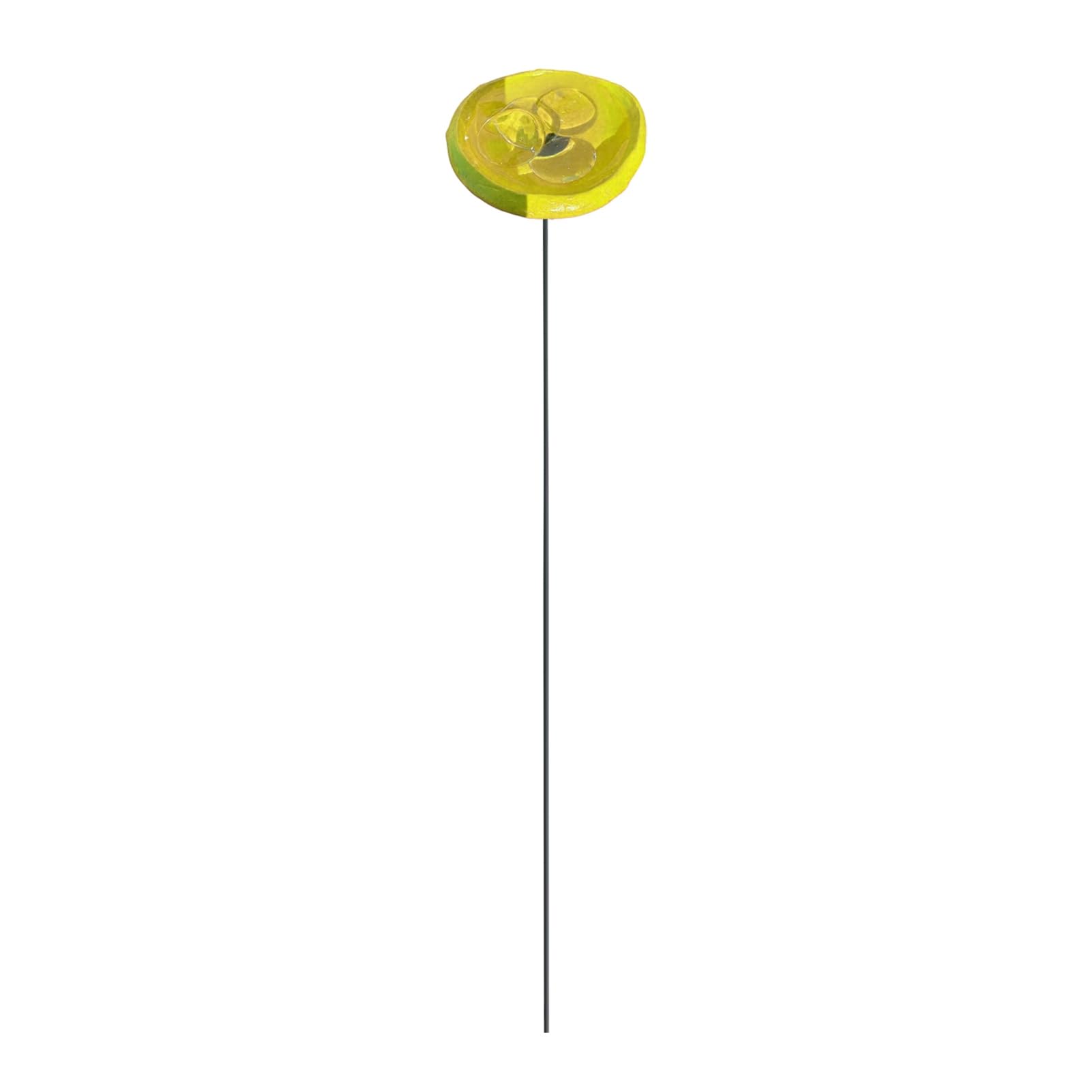 sugerou bee watering station for garden with Glass Beads, Bee Hydration Cup, Pollinator Garden Accessory, Butterfly Water Feeder, Small Insect Watering Station, Zinc Alloy, 31.5cm Yellow A