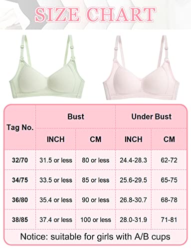Aivtalk Training Bras For Big Girls Wireless Padded Cami Bralettes Lightweight Sports Vest Bra For Teens 6 Pack Preteen Bras #TOP1