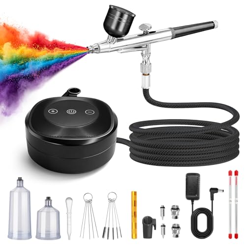 Image of Airbrush Kit with Air Compressor,25-48 PSI Airbrush 3 Nozzles &Cleaning Set