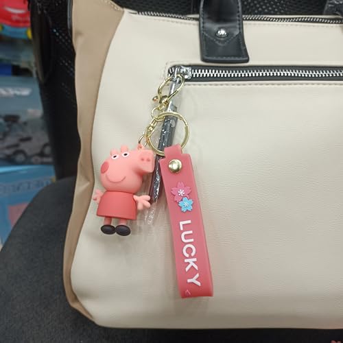 Image of Cute Cartoon Character Silicone 3D Key Chain with Strap Charm & Metal Hook, Merchandise Key Rings Gift for Kids Girls Boys Men & Women