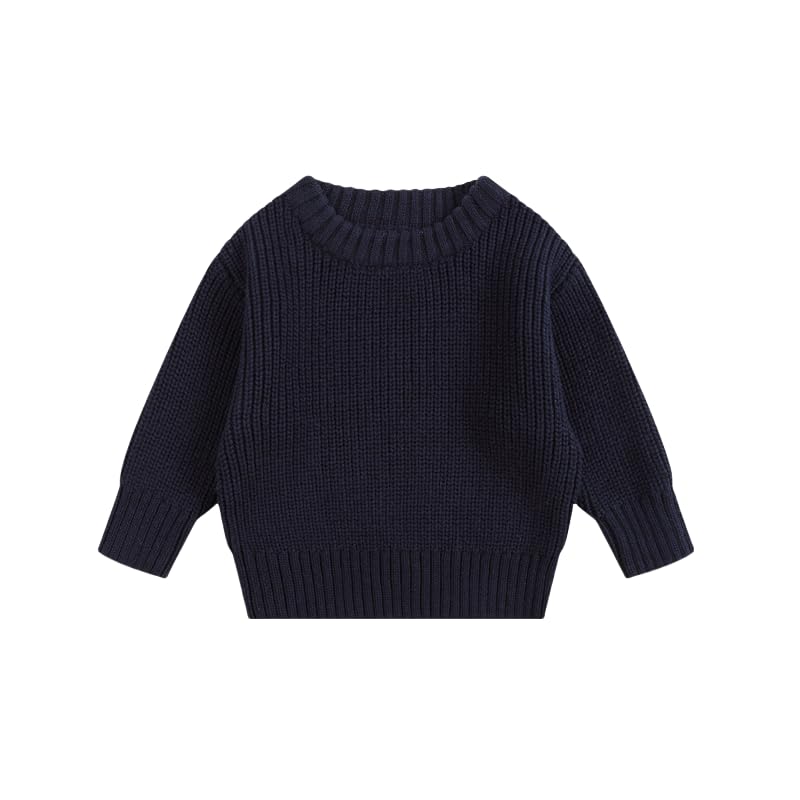 Baby Pullover Sweater Girl Boy Unisex Knit Blouse Sweatshirt Solid Long Sleeve Top Clothes