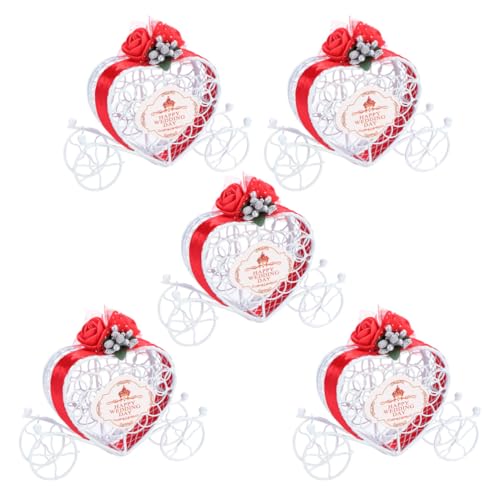 Healvian Boîte De 5 Pièces boîtes de friandises de chariot boîte de cadeau de mariage bix cadeaux roses Noël boîtes à bonbons décoratives Halloween Chariot de citrouille vase boite cadeau