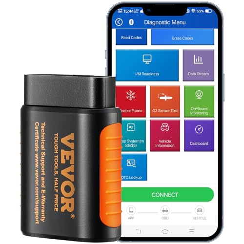 VEVOR Bluetooth 5.0 OBD2 Scanner, Wireless OBDII Scanner Diagnostic Tool, Full System Car Read Code Reader APP for iOS & Android Devices, Auto Scanner for OBDII 1996+ Vehicles