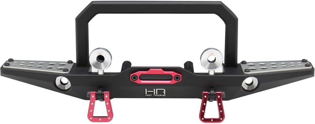 Hot Racing TRXF03EMR01 Aluminum Front bumper Winch Mount Light Buckets TRX-4