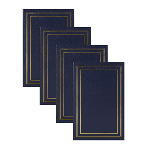 DesignOvation Traditional Photo Albums, Holds 300 4x6 Photos, Set of 4, Navy Blue