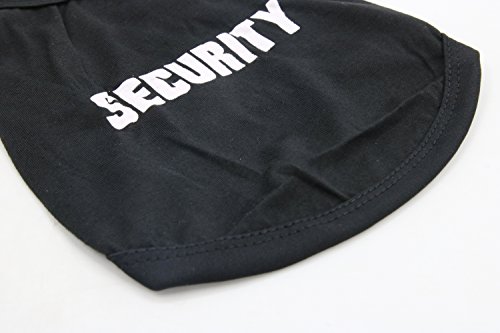 Droolingdog Dog Clothes Dog T-Shirt With Security Pattern Pet Shirts For Small Dogs, Medium, Black #TOP4