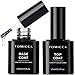 TOMICCA Base Coat Top Coat UV Set, 2*15ml Primer Base Top Coat Für Gelnägel Gel Nagellack Unterlack & Überlack Nail Art Maniküre Set