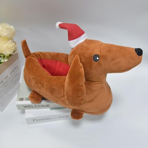 Image of Unimaglif Cute Dachshund Slippers For Women - Cozy Warm Animal Dog Slippers For Indoor