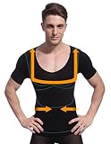 LinvMe Men's Waist Training Corsets Girdles Cincher Slimming Body Shaper Undershirt M Black