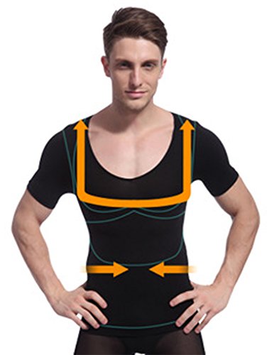 Linvme Men's Waist Training Corsets Girdles Cincher Slimming Body Shaper Undershirt M Black #TOP7