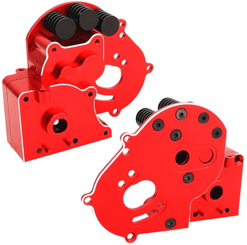 Aluminum Transmission Case Gearbox with Motor Plate and Arm Mounts Upgrade Parts for 1/10 Slash 2WD Rustler Stampede Bandit 2WD RC Car, Replacement of 3691/A - Thumbnail 3