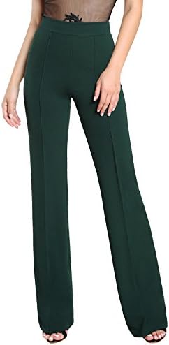 Shein - Pantalones de vestir para mujer, estilo casual, elásticos, cintura  alta, pierna ancha, S : Ropa, Zapatos y Joyería - Amazon.com