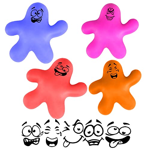 MR SPLATMAN - Juguete flexible y blando para aliviar la ansiedad, para remodelar, caras gráficas divertidas, juguete de pared surtido, paquete de 2