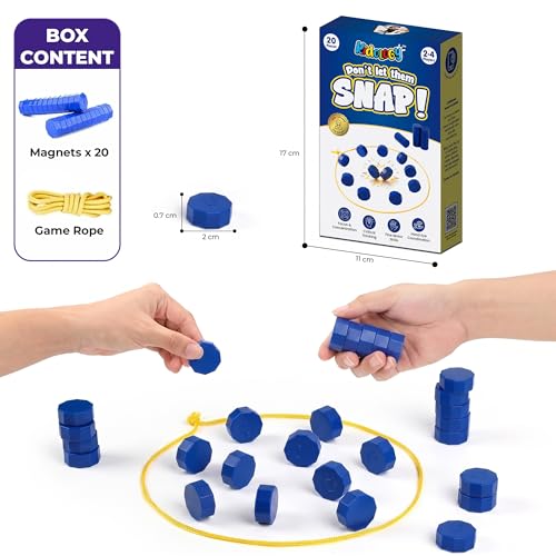 Image of Kidology Magnetic Chess Game for Kids & Adults | Magnetic Stones Strategy Board Game with Rope Boundary | Family Party Travel Game | Brain Teaser Logic Puzzle | Ideal Gift for Boys & Girls