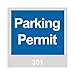 Brady 96232 Vinyl Windshield Decal, Parking Permit, 301-400 Sequence, Blue, 3" W x 3" H (Pack of 100)