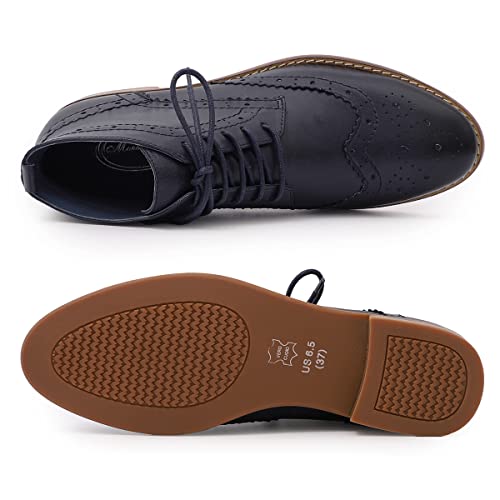 Image of Mona flying Women's Leather Brogue Ankle Boots Lace-up Oxford Booties