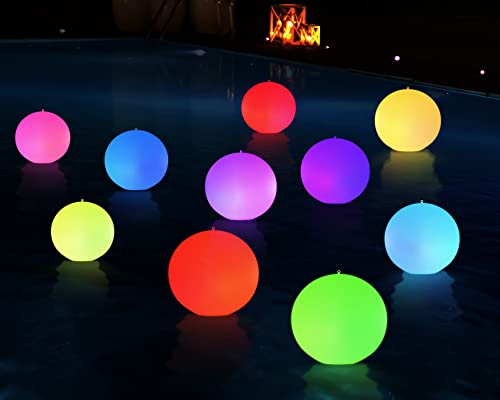 8 Stück Solar-Schwimmbad-Lichter, solarbetriebene LED-Poolkugel-Lichter, 35,6 cm, IP68, wasserdicht, Farbwechsel, Pool, Garten, Weihnachten, Party, Outdoor, Schwimmen oder hängende Dekorationen Cover