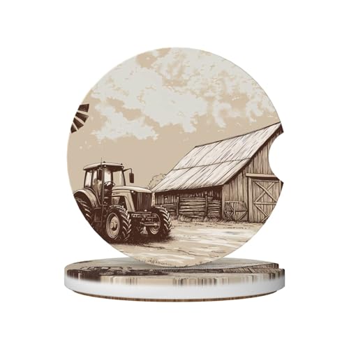 Set de 2 Posavasos Cerámicos para Auto miniatura 1